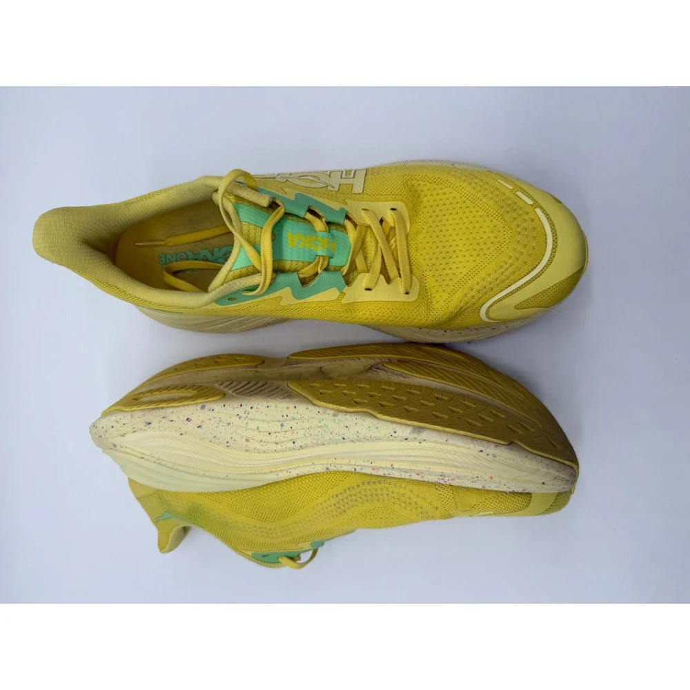 Hoka Skyward X Running Shoes Mens 11.5 Yellow Speckled Carbon Plate Sneaker